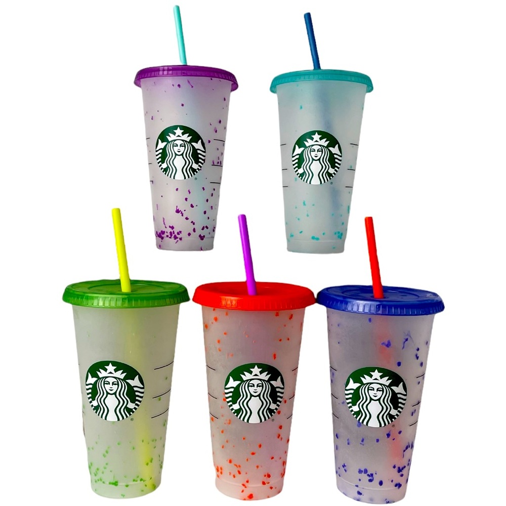 STARBUCKS Set of Color-Change Confetti Cold Cups